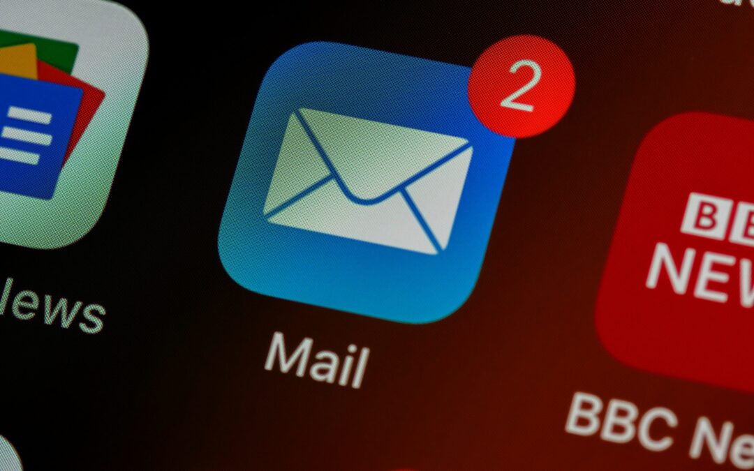 closeup of mail app icon on phone